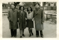 Postwar photograph of Vladimír Munk with friends