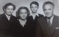 Soňa Antošová with her family, 1950s