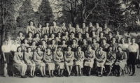 Women of Soběslav Sokols in 1948 - Helena Zvánovcová is in the second row, fifth from the left