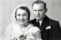 Wedding photo of parents Marie and Ferdinand Bruna (1934) 
