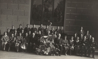 A school orchestra, Karel Štancl sitting as the second one from the right, 1934