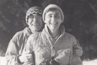 Jitka Bubeníková s manželem Josefem Bubeníkem. Rájov, 1990.