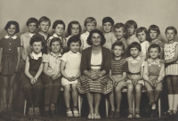 With the fifth year girls class,1961