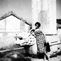 Květa Dostálová at the Marco Polo Bridge / China / mid 1950s