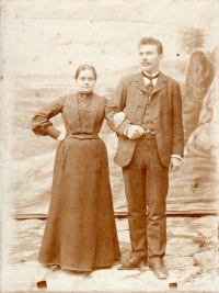 His grandfather, Jan Moravec, with his first wife 
