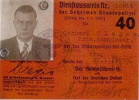 Služební průkaz Gerharda Clagese podepsaný Heinrichem Himmlerem