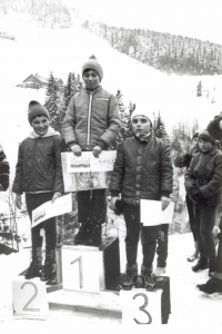 Winning first place at a competition, 1971 