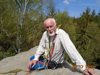 Jaroslav Veselý on a cliff