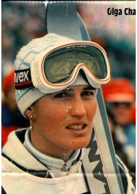 Olga Charvátová in Stadion Magazine near the end of her career, about 1986 
