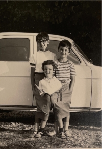 Three children of Trudy Bandler Scaramuzzi, Rome, around 1967