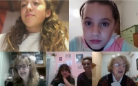 Children during the online recording of the Stories of Our Neighbors project, Florence, 2020
