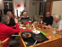 2019, "revolutionary" long-time quarterly consumption of steak tartare with (from right) Jan Urban, Jan Ruml, Fedor Gál and Michael Kocáb