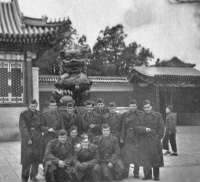 Czechoslovak soldiers stopped in Peking during the return and visited the Forbidden City 