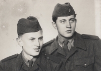 Vincenc Novák with his friend during his military service 