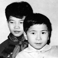 With his brother, Tuan Nguyen is on the left, Warsaw, ca. 1965