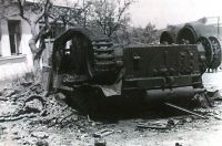 The light tank destroyer was turned over by the explosion
