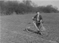 Miloš on a bike, outside of Prague 1959	