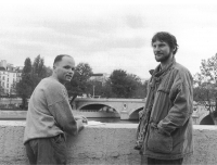 Petr Pazdera Payne (vpravo) s Oscarem Rybou, Praha, 1995