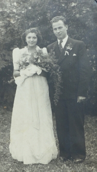 Wedding photo of Josef Růžička with his wife