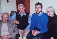 Vlastislav Maláč (on the left) at home with his family, Prague 2010