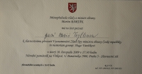 Pozvánka k převzetí vyznamenání Hugu Vaníčkovi, 2009