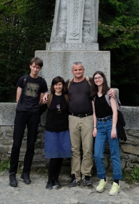 With his wife Martina and their children Eliška a Šimon, 2020