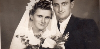 Svatební fotografie rodičů, Fiľakovo 1953