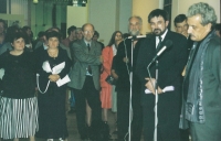 With Minister of Culture Pavel Dostál and photographer Jindřich Štreit at the opening of his exhibition, Budapest 2004