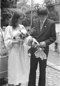 Evžen Gál and Dana Šplíchalová wedding, Prague, July 10, 1980