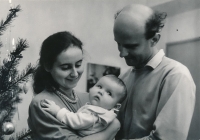 With parents, Christmas, 1959