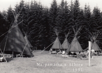 The second camp after the third restoration of Junák* in Jihlava, Pod Roštejnem (*Czech Scout organization), 1991