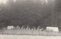 First scout camp in Hodice, 1969