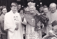 Josefa Dolista s Františkem kardinálem Tomáškem v 80. letech 20. století