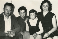 Lubomír Bažant with his parents and sister