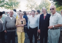 Jana Singerová, second left, with a group in Baunatal, the twin town of Vrchlabí, 2003
