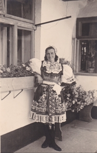 His grandma Tezerka in a costume of Haná region