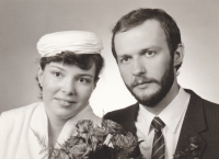 Wedding photo of Jan Pořízek and Jaroslava Blahová, May 1985