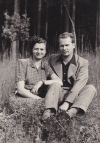 Ludmila and Jan Pořízek in 1954, shortly after their wedding