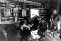 Scouts meeting in the clubhouse on Libeňský ostrov
