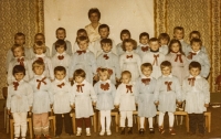 Kindergarten in Svatá Helena, Alena Gecse as a teacher, 1980s