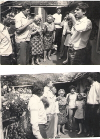 Osmdesátiny maminky Štěpánky Pavlíkové v Uherském Ostrohu, 1982
