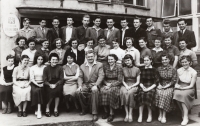 Eleven-year school, 1957, Arnošt Červinka in the upper row on the right.