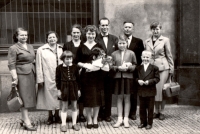 Božena Kršková's graduation in 1958, pictured with her family