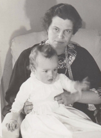 Karel with his mum at Orlík, winter 1938-1939