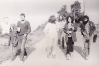Oldřich Bašta s přáteli na výletě do Mikulova