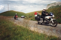 Motorbike trip, witness at the back, 1985