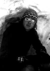 After a night in a snow igloo, 1979