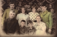 Marian Visternicean's family - from right to left: mother Yevgenia, Marian, his brother Pavel, father Leon, brother Nikolai and his wife Ludmila, sister Yelena and brother Vasily