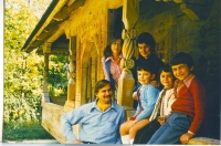 Ihor Kalynets, his daughter Dzvinka Kalynets, brother's wife Mariia Kalynets, goddaughter Roksoliana Lemyk, nephews Nazar and Markian Kalynets (from left to right). Shevchenkivskyi Hai, September 1979