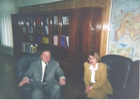 Leyla with former Prime Minister of Russia Yegor Gaydar in Moscow on 29 April 1997